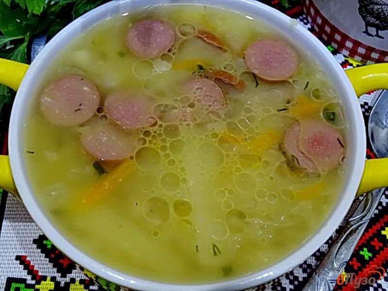 Фото приготовление рецепта: Гороховый суп с сосисками шаг №6