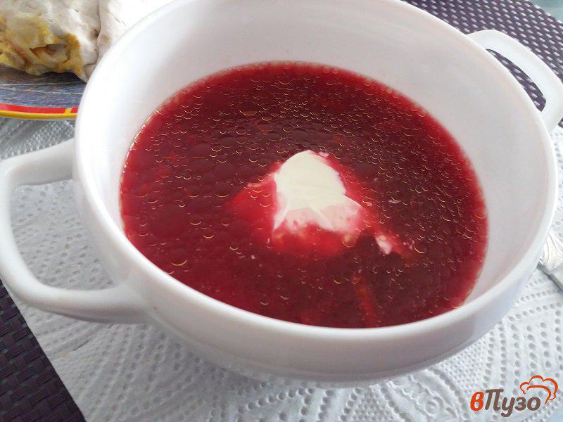 Фото приготовление рецепта: Красный борщ из запечённой свеклы на курином бульоне шаг №6