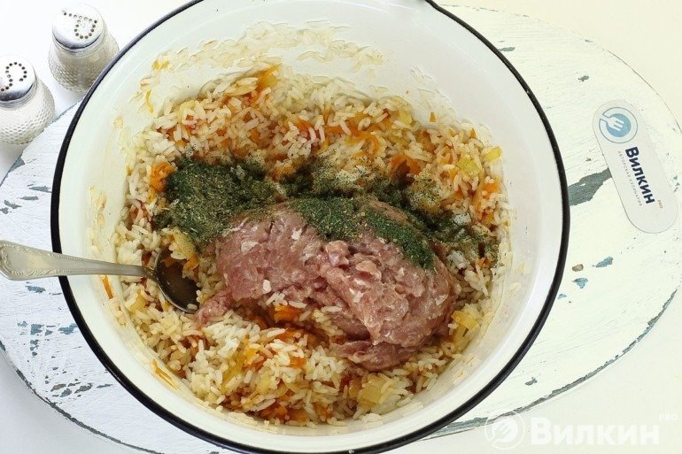 Добавление фарша