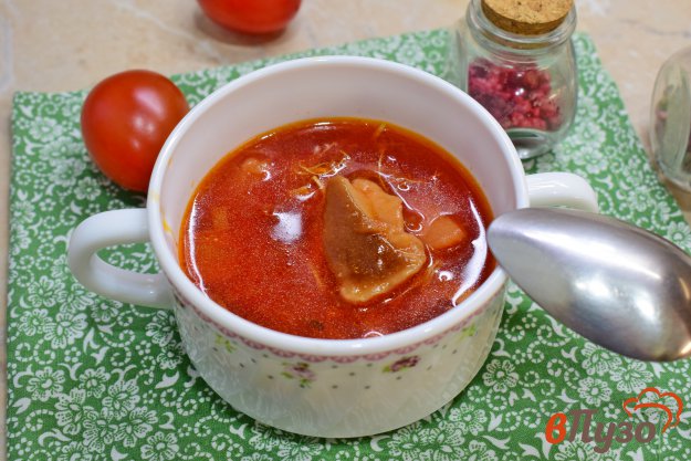 Борщ из курицы с грибами 1