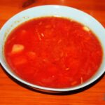 Борщ со свеклой и копченой уткой