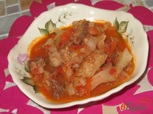 Капуста тушеная с говядиной
