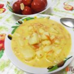 Картофель с овощами и плавленным сыром