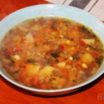 Картофельный суп с миксом замороженных овощей