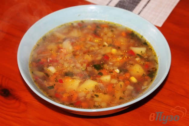 Картофельный суп с миксом замороженных овощей