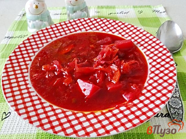 Постный борщ из квашеной капусты 1