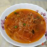 Постный борщ с зелёным горошком 1