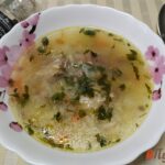 Рисовый суп со свиной тушенкой