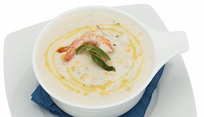 Суп с креветками и сыром