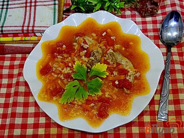 Суп с помидорами и рисом