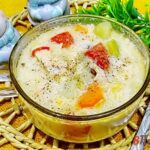Суп с сёмгой кабачками и томатами